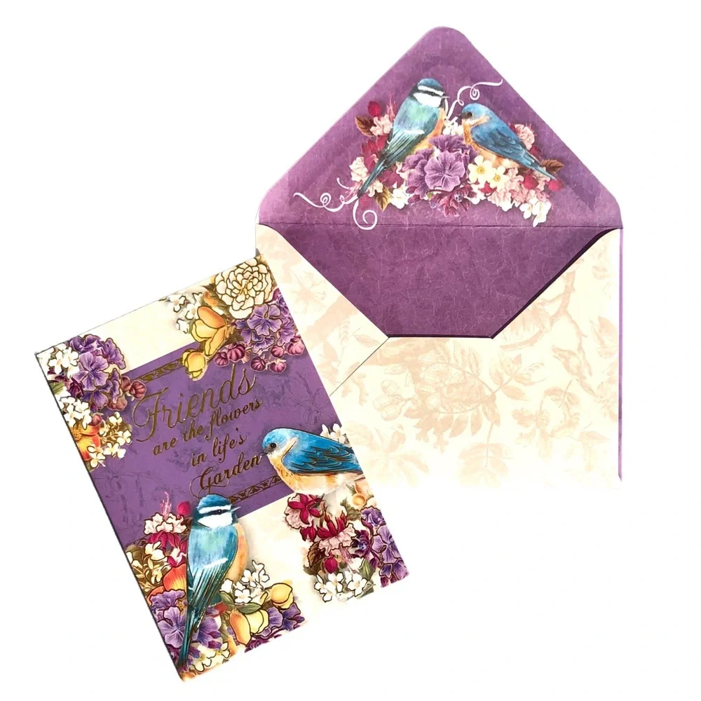 Pooch & Sweetheart Single(1) Friendship Bird Embellished Note Card & Env (73720)